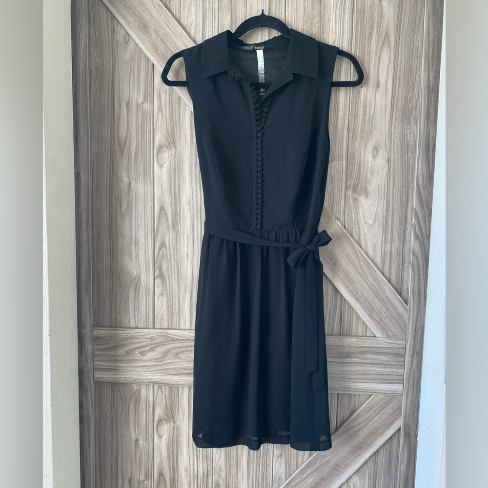 Kensie Black Midi Dress with Belt